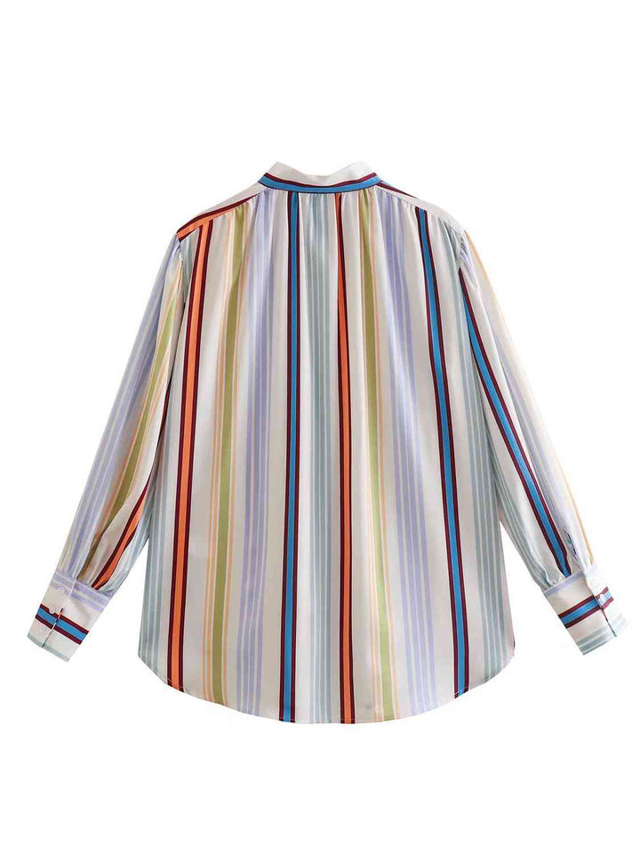 ClaudiaG Striped Lantern Sleeve Shirt
