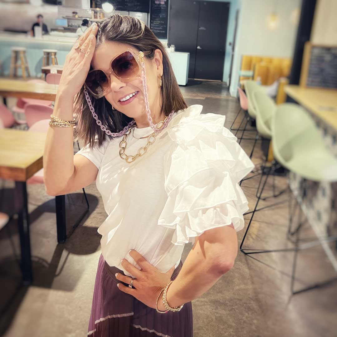 Sweet Carnation Ruffle Top | ClaudiaG Collection