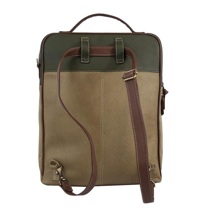 ClaudiaG Augusta Backpack-Tan/Olive Green