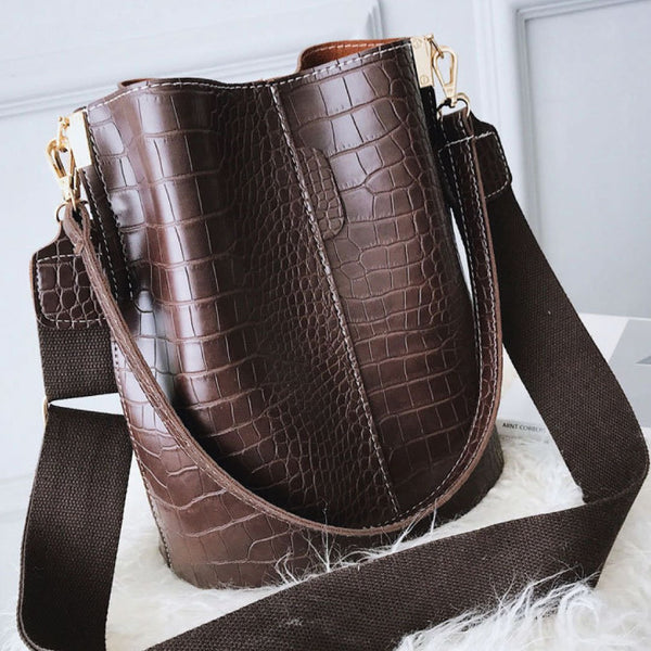 ClaudiaG Blake Shoulder Bag -Chocolate Croc