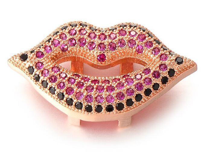 Colored Stones Lips Charm