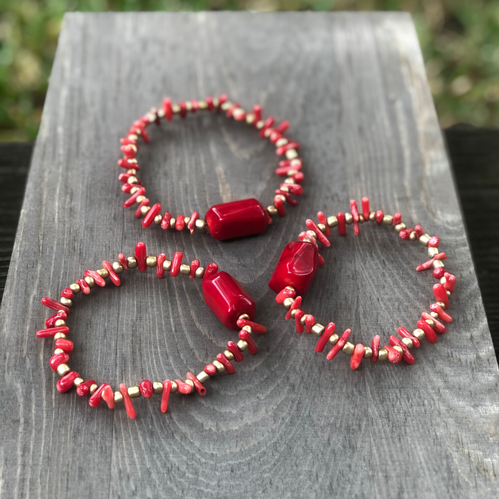 ClaudiaG Coral Trio Bracelet Set