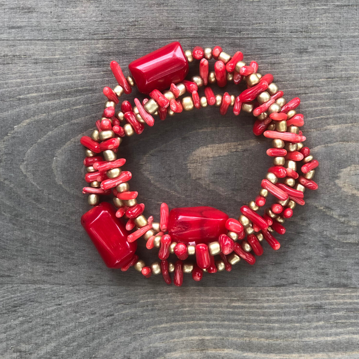 ClaudiaG Coral Trio Bracelet Set