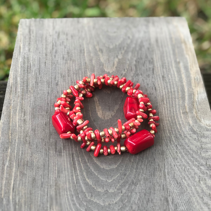 ClaudiaG Coral Trio Bracelet Set