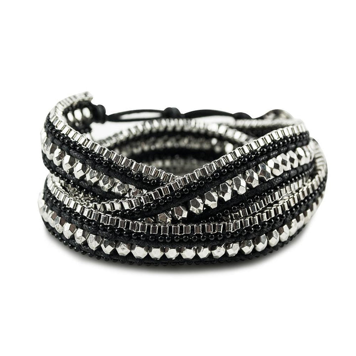 ClaudiaG Double Looped Bracelet- Midnight Black