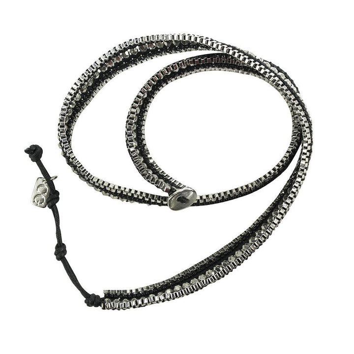 ClaudiaG Double Looped Bracelet- Midnight Black