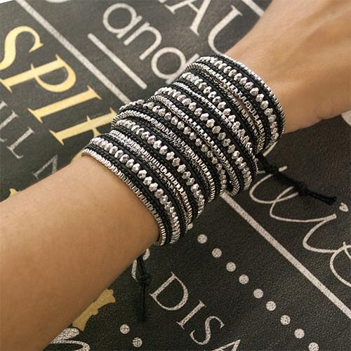 ClaudiaG Double Looped Bracelet- Midnight Black