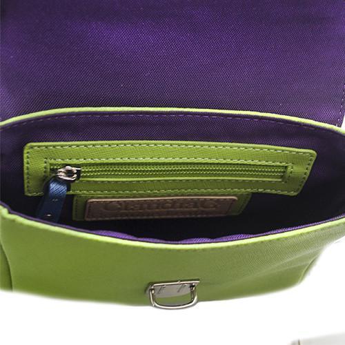 ClaudiaG Tiny Leather Handbag -Blue/Lime (Option 2)