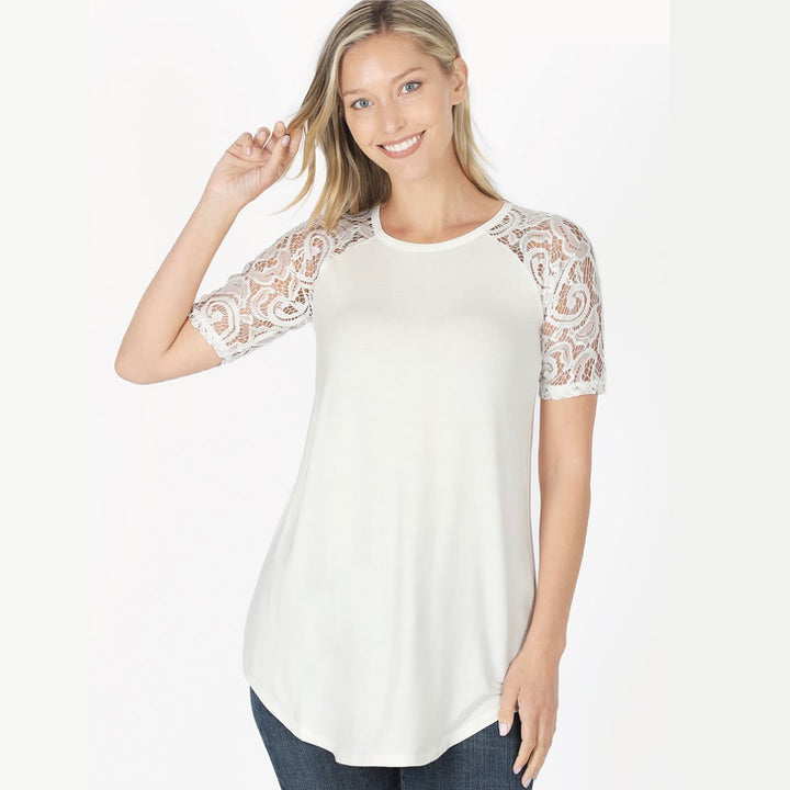 ClaudiaG Lace Sleeve Top