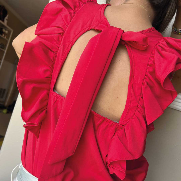 ClaudiaG Orchid Ruffle Top