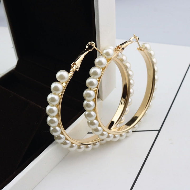 ClaudiaG Pearl Hoop Earrings