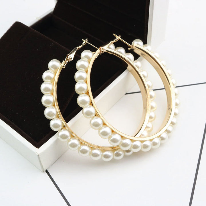 ClaudiaG Pearl Hoop Earrings