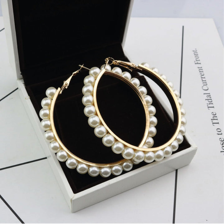 ClaudiaG Pearl Hoop Earrings