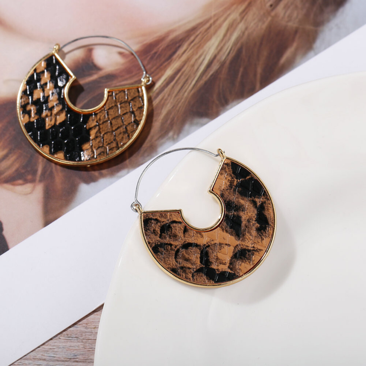 ClaudiaG Snake Skin Half Moon Earrings