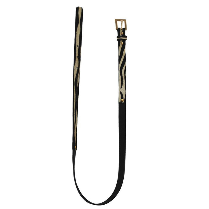 ClaudiaG Sophia Genuine Leather & Cowhide Belt -Black