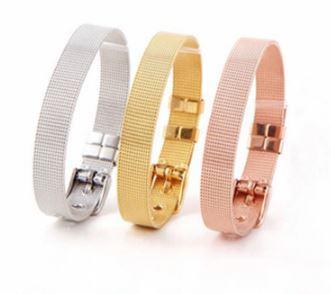 Stainless Steel Slider Bracelet -Gold