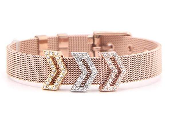 Stainless Steel Slider Bracelet -Rose Gold