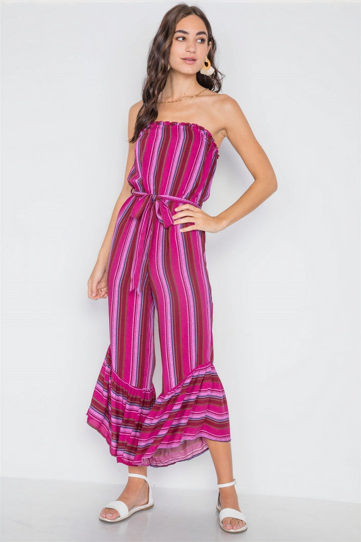 ClaudiaG Stripe Jumpsuit -Berry