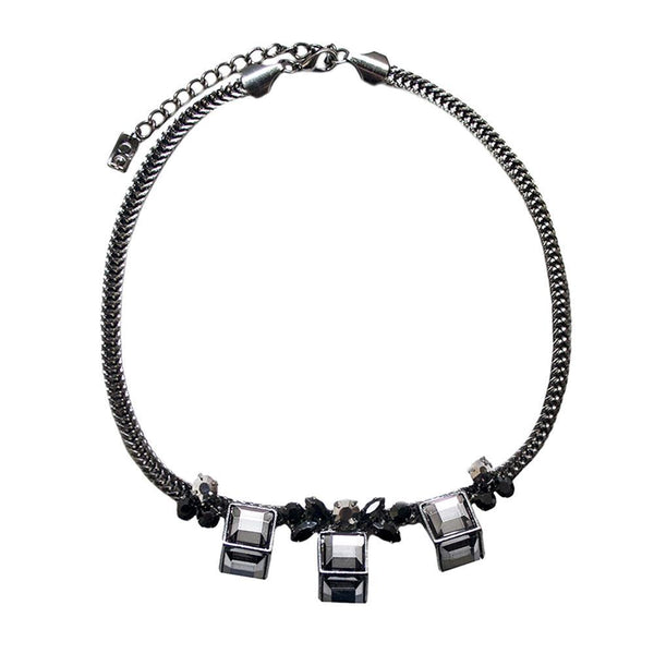 ClaudiaG Sweet Geo Necklace - Slate Gray