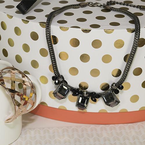 ClaudiaG Sweet Geo Necklace - Slate Gray