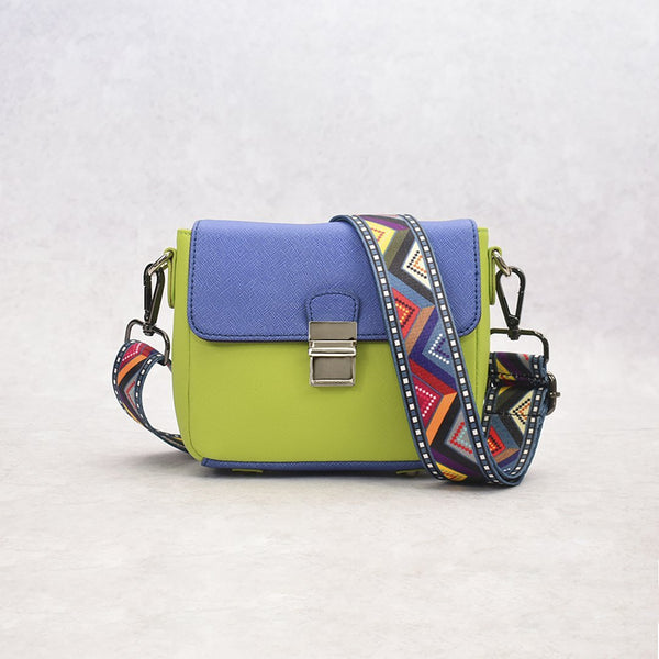 ClaudiaG Tiny Leather Handbag -Blue/Lime (Option 2)